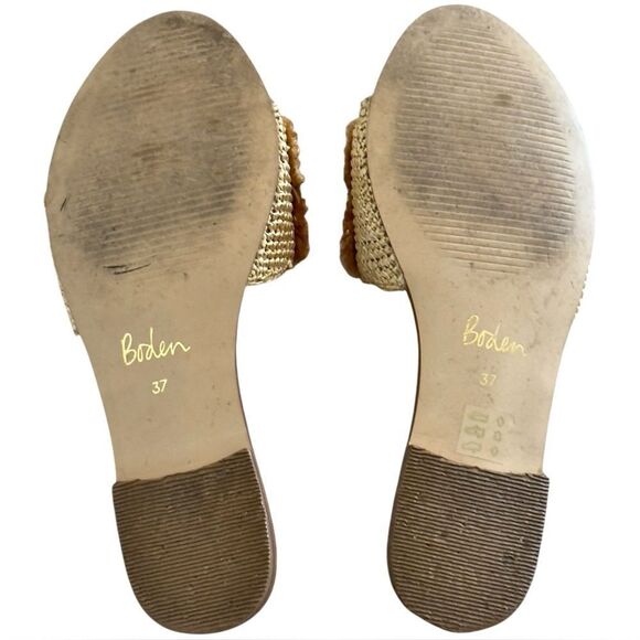 Boden Elspeth 3D Raffia Metallic Open Toe Slide Sandals. 37. - Picture 8 of 11